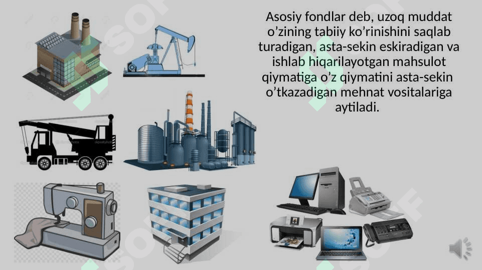 Sanoat ishlab chiqarishining asosiy fondlari va ishlab chiqarish quvvatlari. 3