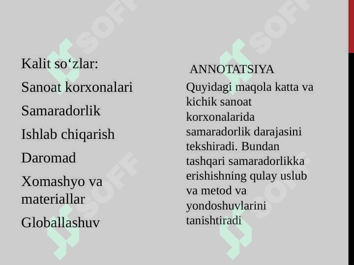 Sanoat korxonalarining iqtisodiy samaradorligini oshirish 2