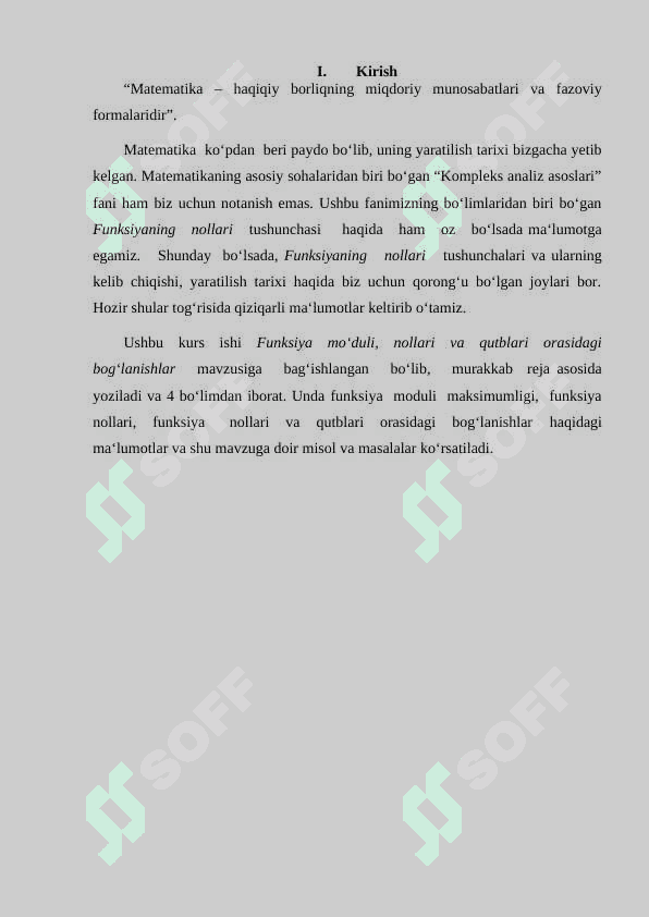 FUNKSIYA MODULI, NOLLARI VA QUTBLARI ORASIDAGI BOG‘LANISHLAR 3