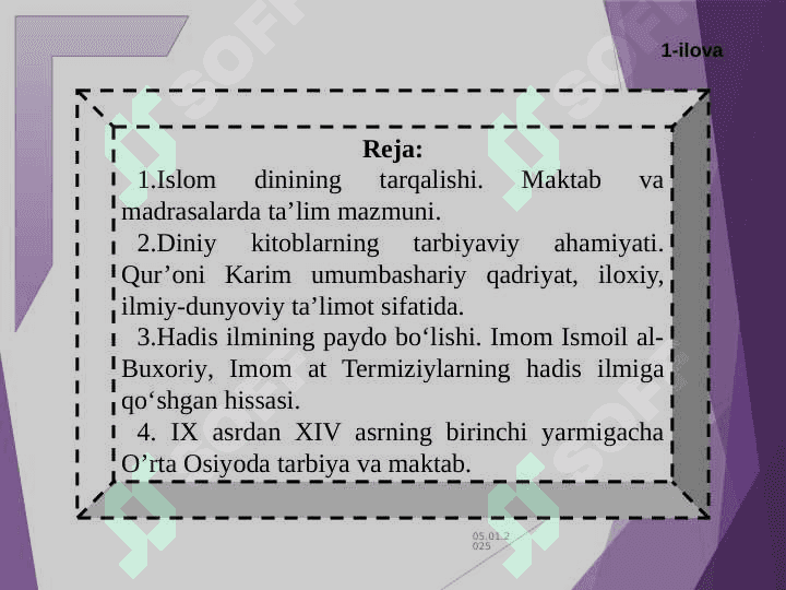 VII asrdan XIV asrning birinchi yarmigacha O’rta Osiyoda tarbiya, maktab va pedagogik fikrlar 2