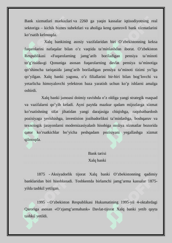 Xalq banki amaliyot hisoboti 6