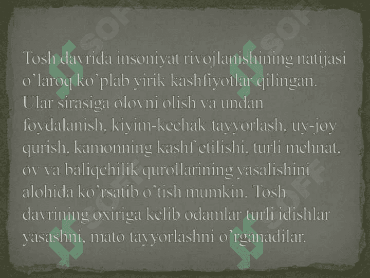 Paleolit davri xo'jaligi va moddiy madaniyati 5