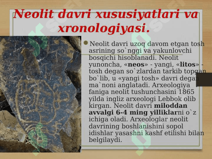 Neolit davri xoʻjaligi va moddiy madaniyati 4
