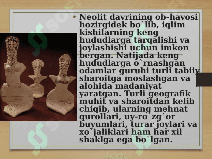 Neolit davri xoʻjaligi va moddiy madaniyati 5