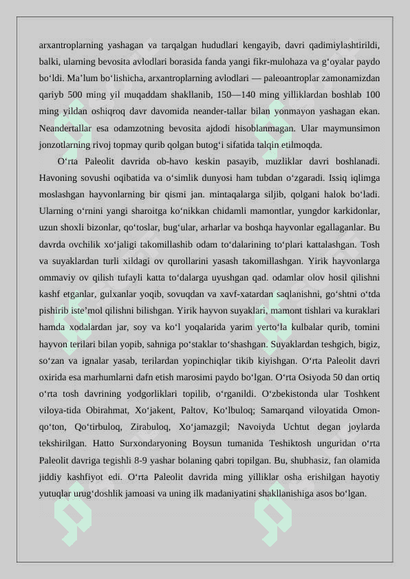 Paleolit davri xo'jaligi va moddiy madaniyati 4