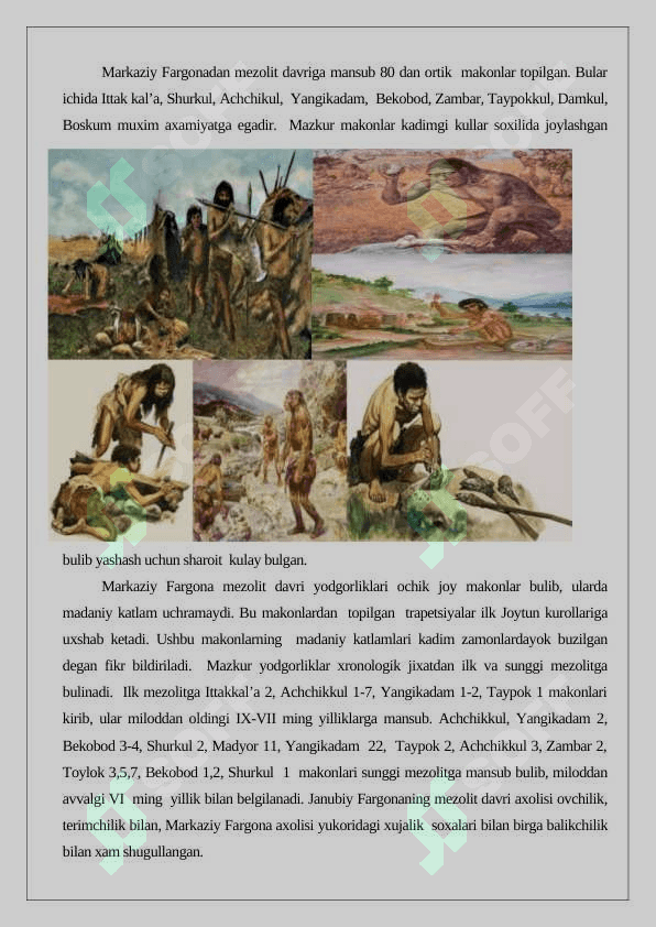 Mezolit davri xoʻjaligi va moddiy madaniyati 7