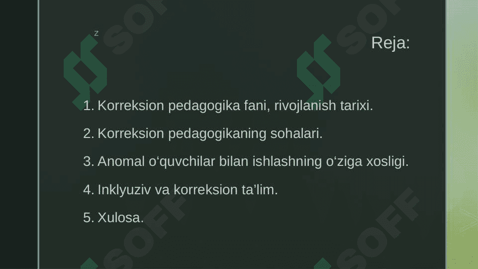 Korreksion pedagogika asoslari. Inklyuziv ta’lim. (Коррекцион педагогика асослари. Инклюзив таълим.) 2