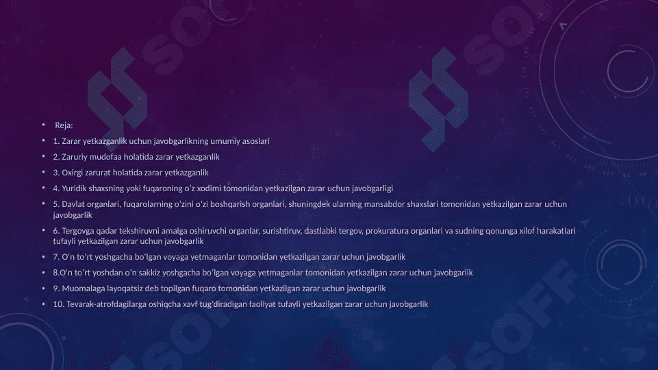 ZARAR YETKAZISHDAN KELIB CHIQADIGAN MAJBURIYATLAR 2