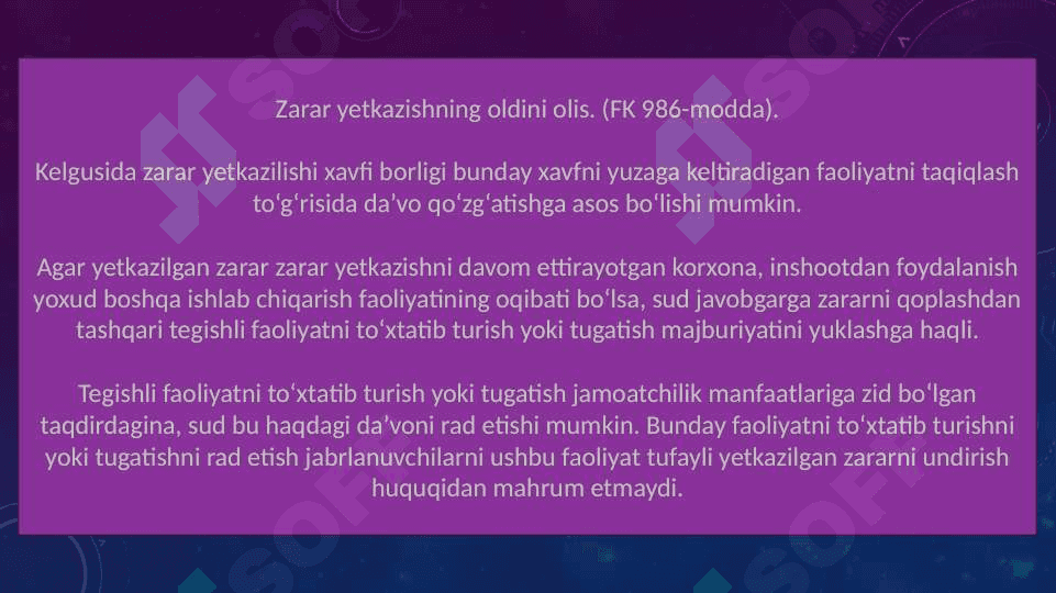 ZARAR YETKAZISHDAN KELIB CHIQADIGAN MAJBURIYATLAR 6