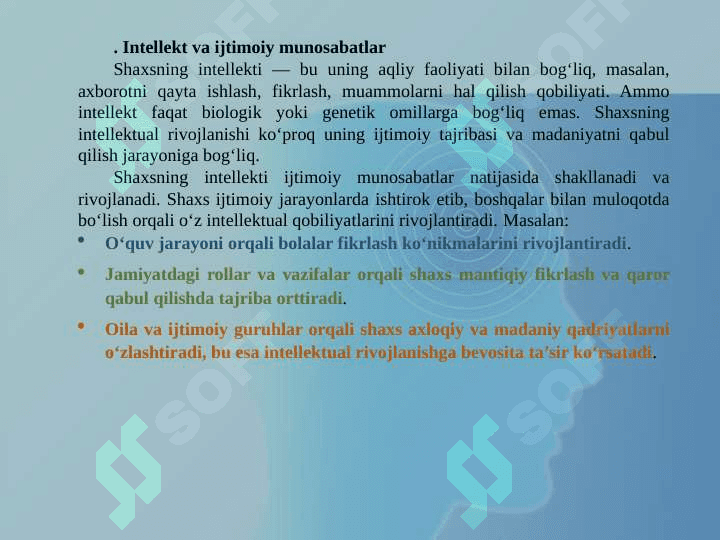 Shaxs intellekt psixologiyasi mahsuli sifatida 7
