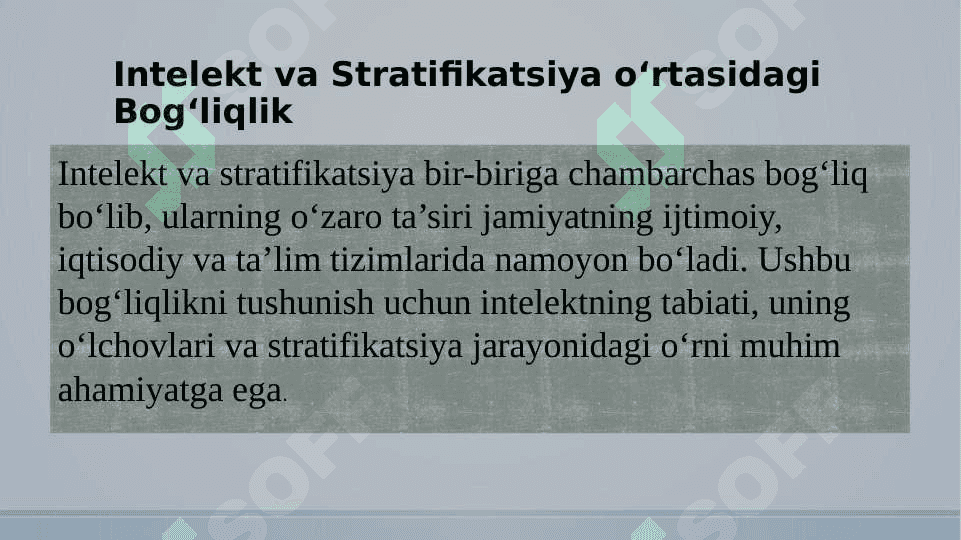 Intellekt psixologiyasi stratifikatsiyasi 6