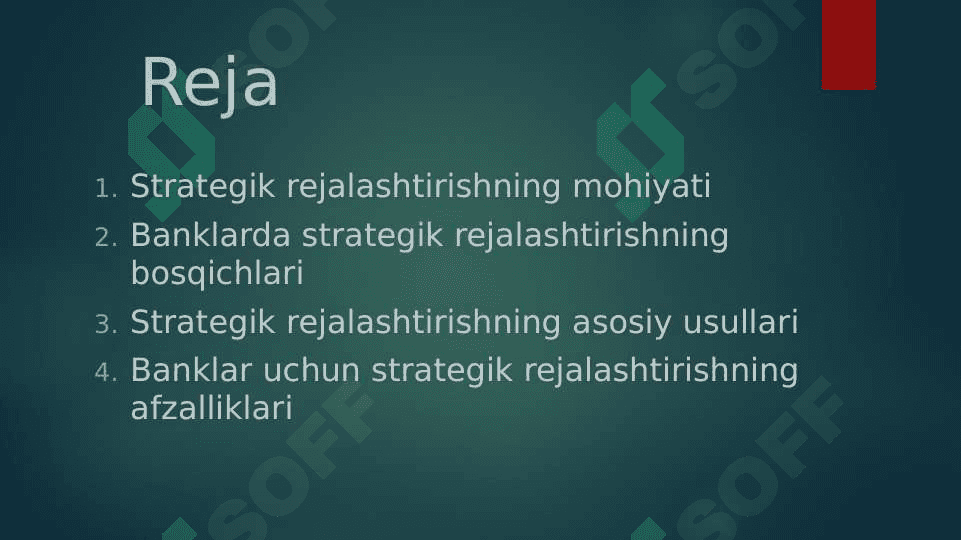 Banklarda strategik rejalashtirish 2