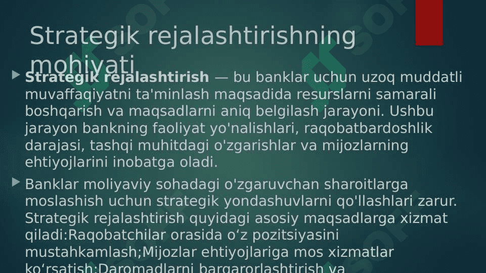 Banklarda strategik rejalashtirish 3