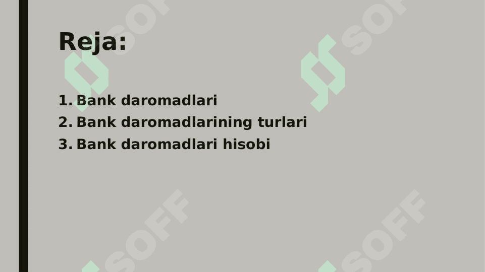 Bank daromadlari ularning turlari va hisobi 2