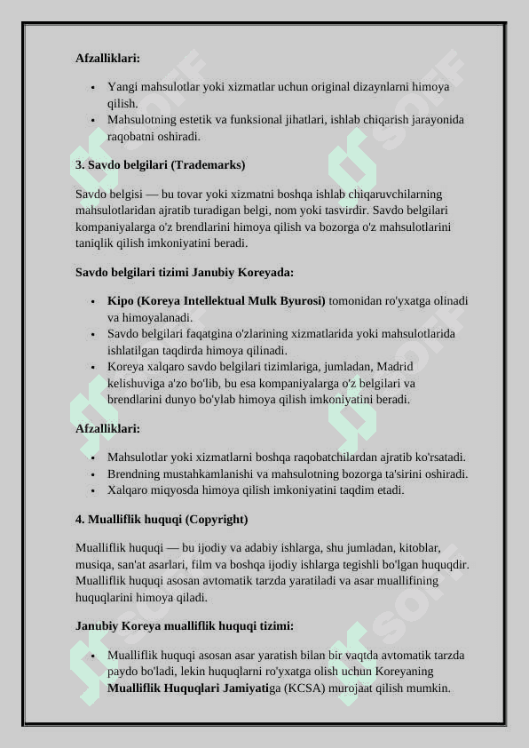 Janubiy Koreya Intelektual huquqi referat 6