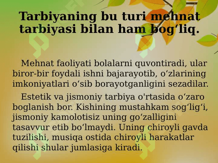 MAKTABGACHA YOSHDAGI BOLALARNING ESTETIK TARBIYASI 7