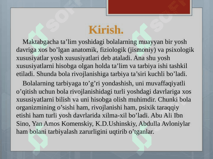 Maktabgacha ta’lim davrining o’ziga xos xususiyatlari 3