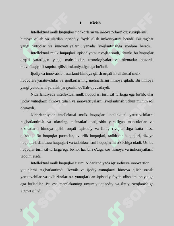 Niderlandiya intellektual mulk huquqi 2