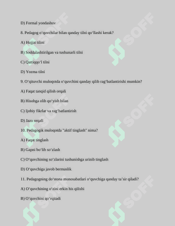 Pedagogning o'quvchilar bilann momila olib borish mohiyati 3