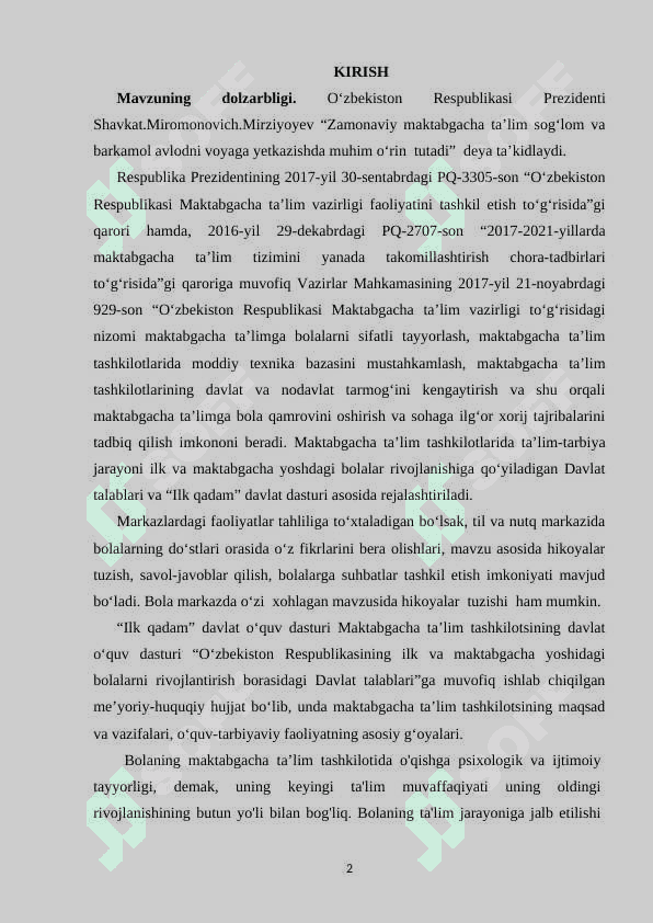 Ilk qadam davlat o‘quv dasturi asosida faoliyat markazlarida maktabgacha ta’lim tizimlarida mehnat tarbiyasini tashkil etish 2