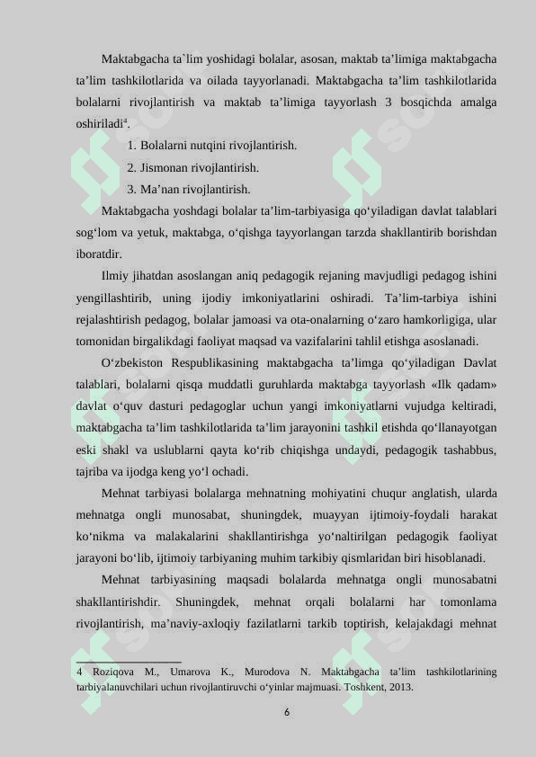 Ilk qadam davlat o‘quv dasturi asosida faoliyat markazlarida maktabgacha ta’lim tizimlarida mehnat tarbiyasini tashkil etish 6