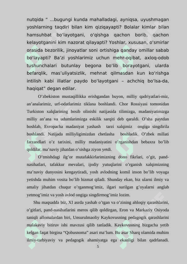 Kaykovusning ''Qobusnoma'' asari va uning tarbiyaviy ahamiyati 4