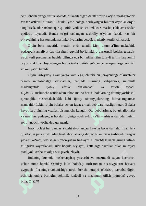 Kichik maktab yoshdagi bolalarni tarbiyalashda o'zbek halq o'yinlarining ahamiyati 4