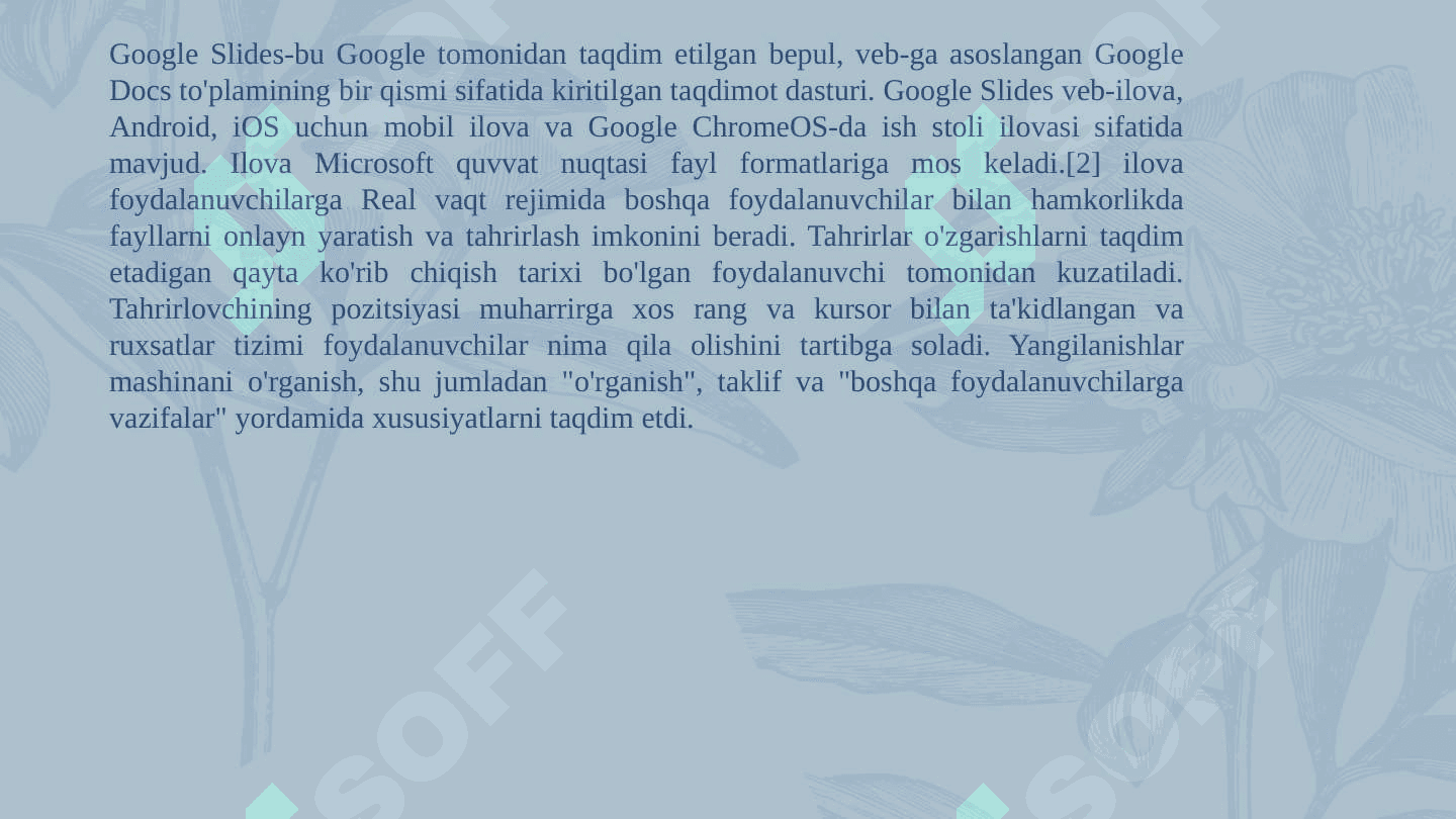 Google Slides va uning imkoniyatlari 4