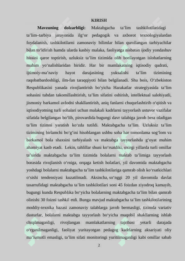 Maktabgacha ta'lim tashkilotida o’yin faoliyatini tashkil etish 2