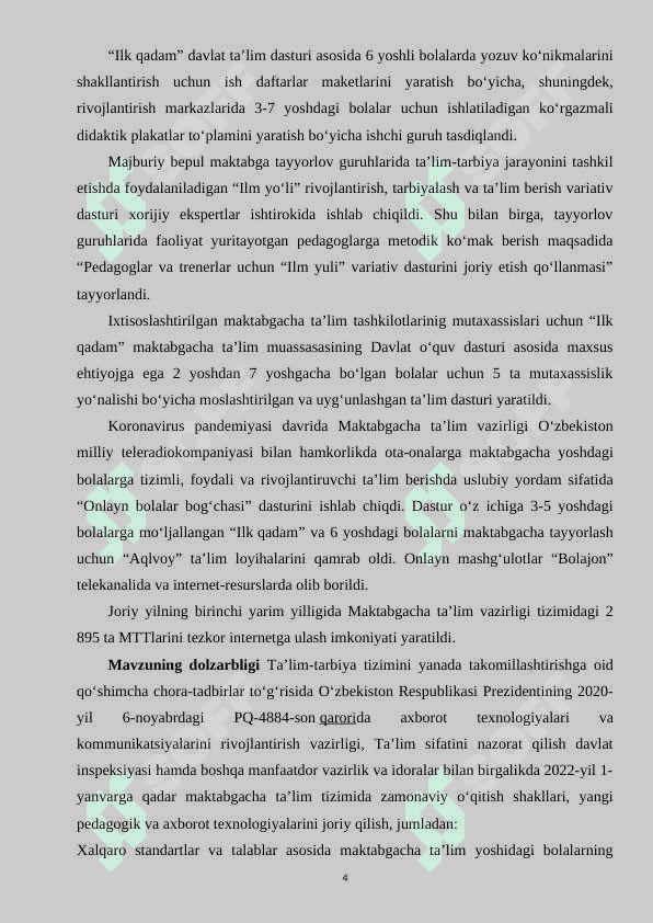 Maktabgacha ta'lim tashkilotining huquqlari, majburiyatlari va javobgarligi 4