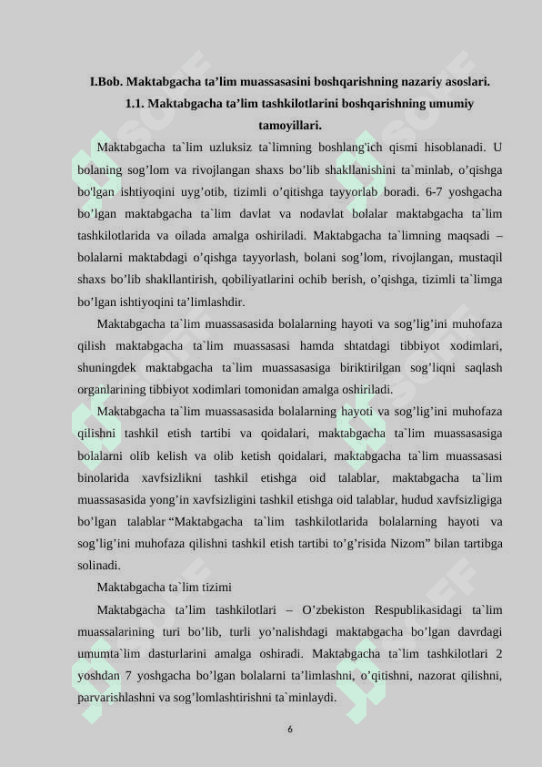 Maktabgacha ta’lim muassasasini boshqarish 5