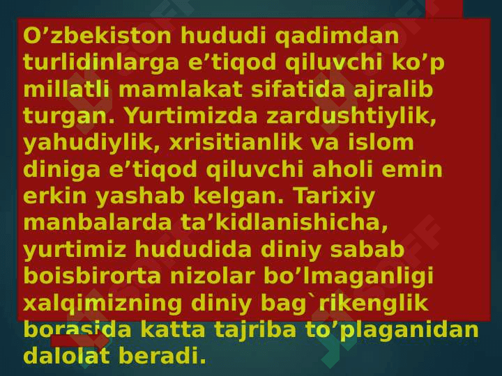 O‘zbekistonda konfessiyalararo diniy bag’rikenglikning tarixiy tajribasi 3