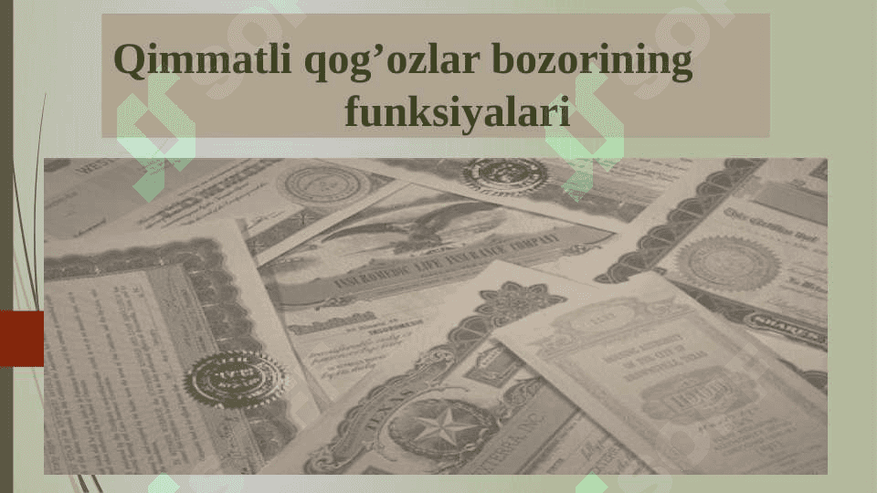 Davlat qimmatli qog‘ozlar bozorini rivojlantirish masalalari. 5