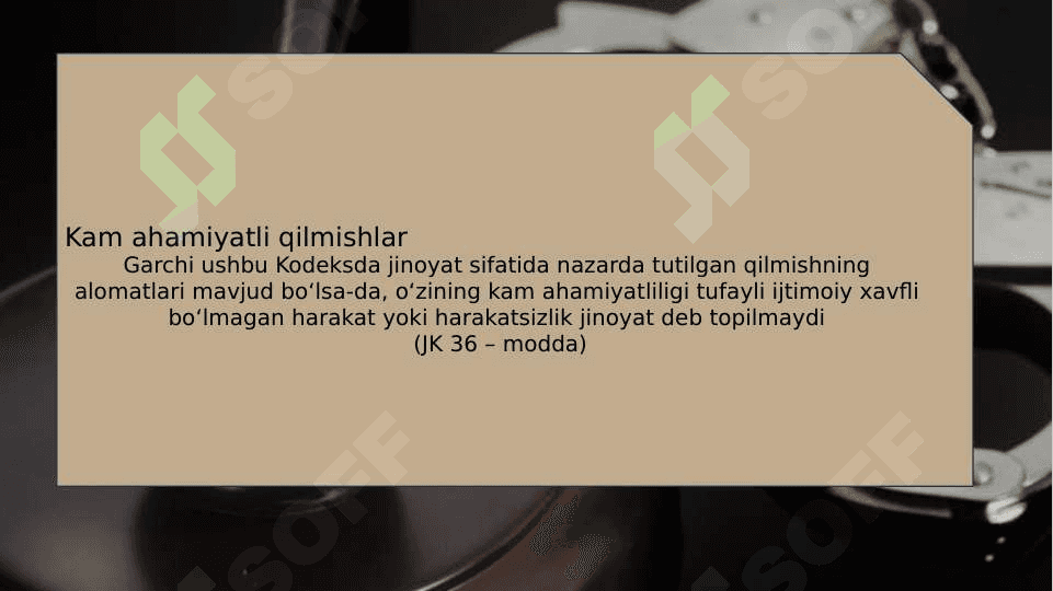 Qilmishning jinoiyligini istisno qiluvchi holatlar 6