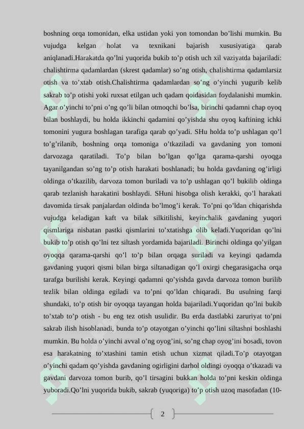 QO’L TO’PI O’YIN TEXNIKASI VA TAKTIKASINING UMUMIY ASOSLARI. 7