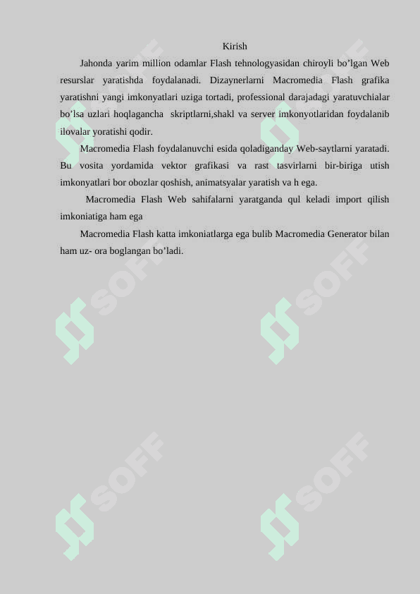 ADOBE FLASH DASTURI TO’G’RISIDA UMUMIY MA’LUMOT 2