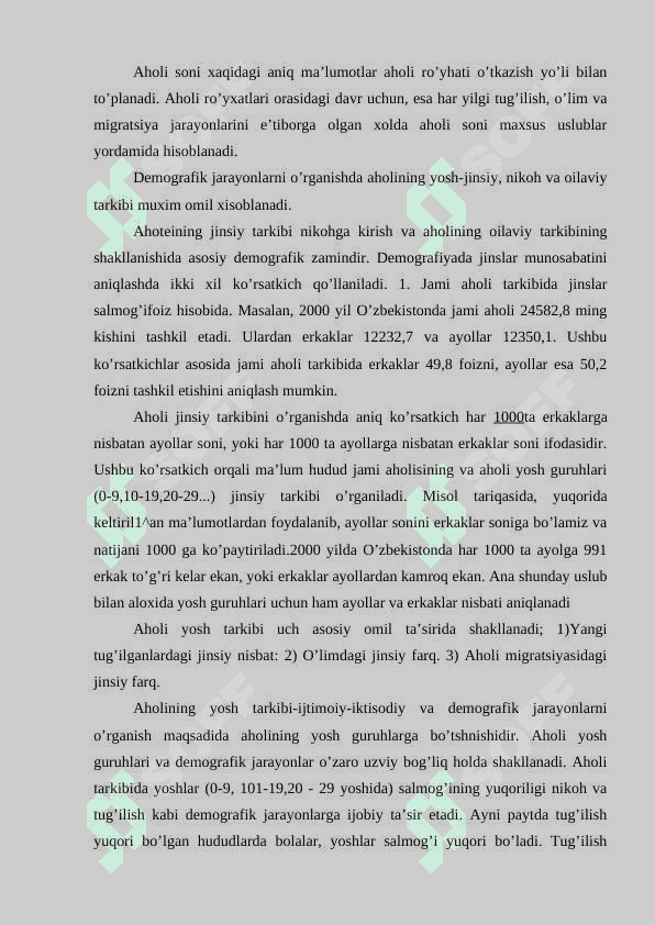 Aholining yosh jinsiy va oilaviy tarkibi 3