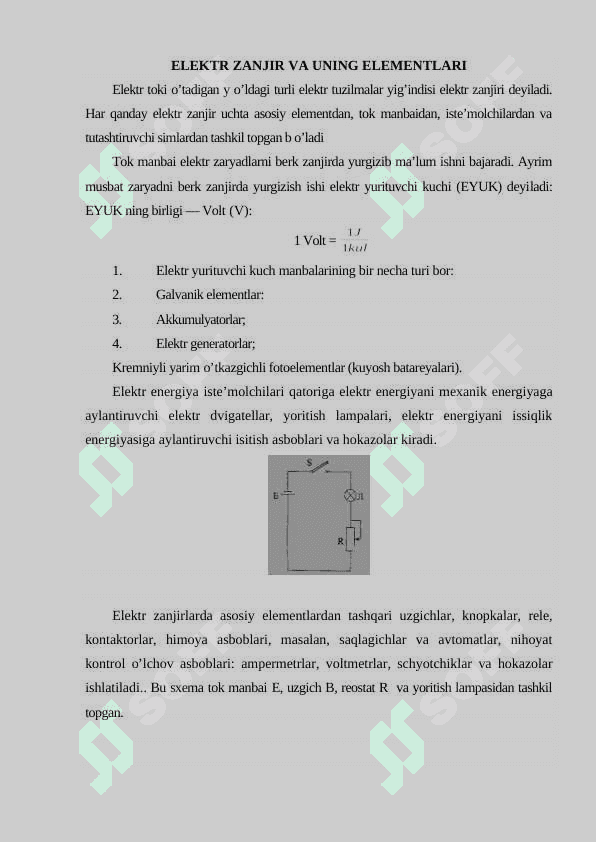 O'ZGARMAS TOK ELEKTR ZANJIRINI HISOBLASH 2