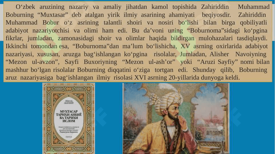 Zahiriddin Muhammad Boburning Muxtasar asari 3