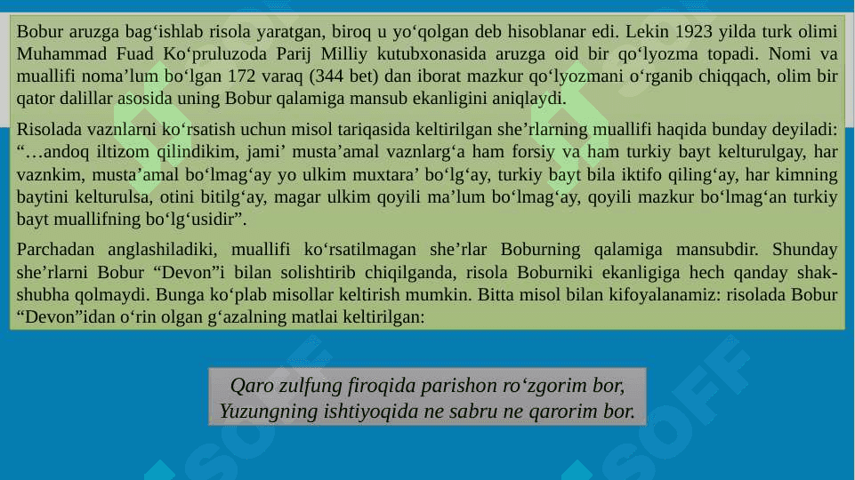 Zahiriddin Muhammad Boburning Muxtasar asari 4