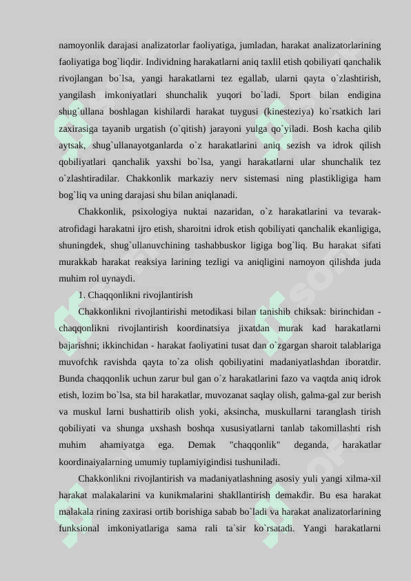 Yengil atletika mashg‘ulotlarida joyida va harakat davomida bajariladigan umumiy rivojlantiruvchi hamda maxsus mashqlarini o‘rgatishni takomillashtirish 6