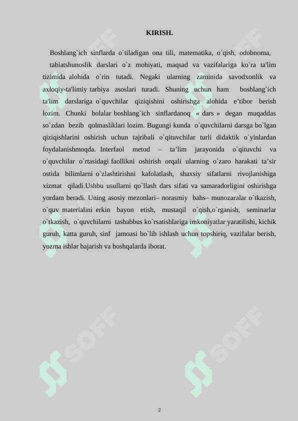BOSHLANG’ICH SINF O’QISH DARSINI YANGI PEDAGOGIK TEXNOLOGIYALAR ORQALI TASHKIL ETISHDA O’QUVCHILARGA GRAMMATIK TUSHUNCHALARNI O’RGATISH USULLARI 2