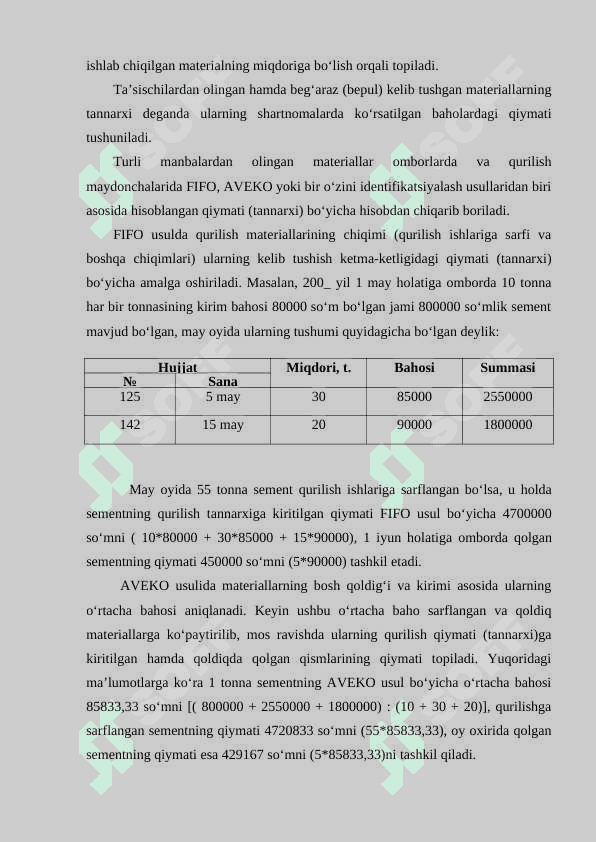 QURILISH TASHKILOTLARIDA MATERIALLAR HISOBI 6