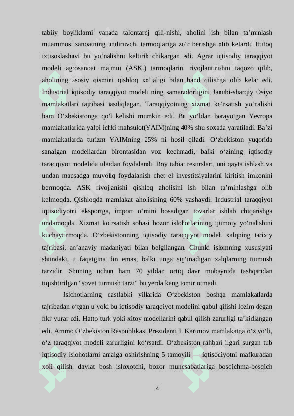 RIVOJLANAYOTGAN DAVLATLAR O’RTASIDAGI IQTISODIY RIVOJLANISH FARQLARI 4