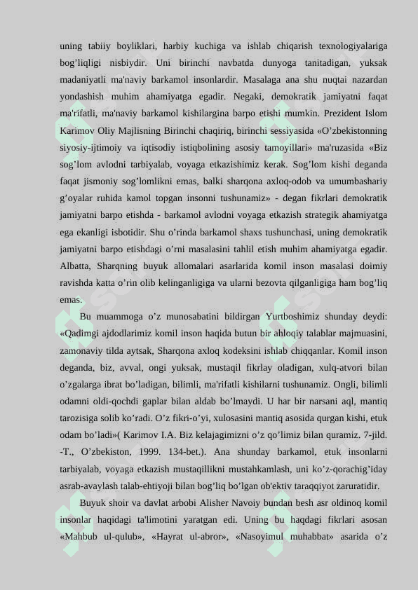 MILLIY-MA'NAVIY NEGIZLARGA TAYANISH - DEMOKRATIK JAMIYAT QURISHNING ZARURIY SHARTI 8