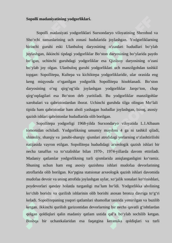 Sapollitepa va Jarqo‘ton yodgorliklari 2