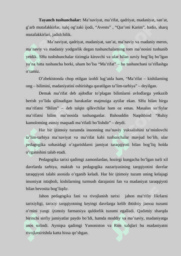 MA’RIFIY FIKRLAR TARAQQIYOTI VA ULARNING TARIXIYLIGI 2