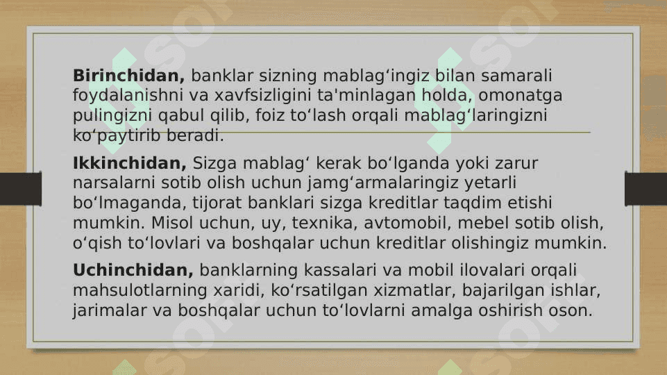 Tijorat banklarida maxsus fondlar va ularning hisobi 4