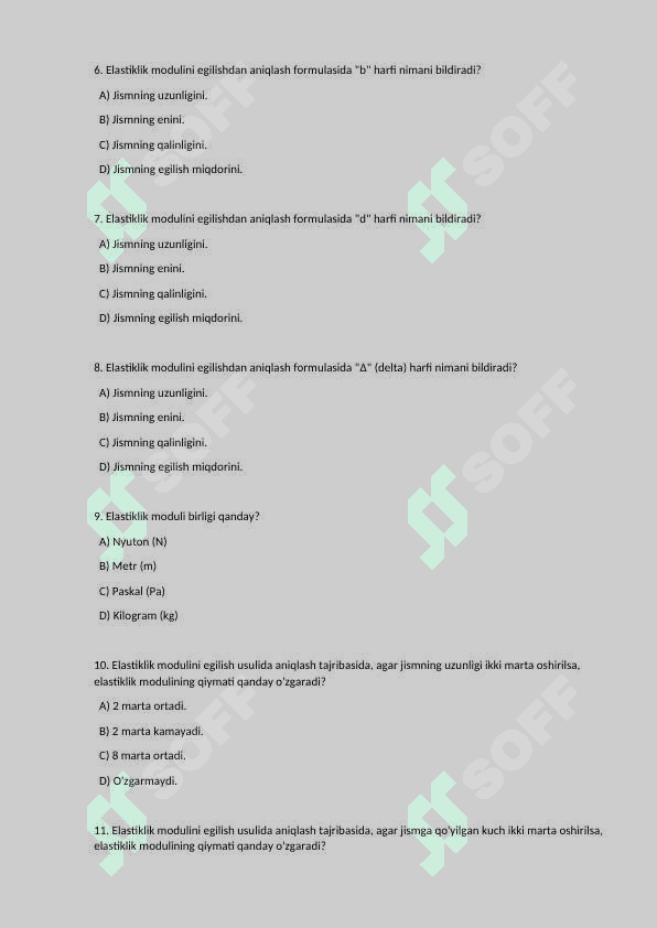 Elastik mavzusida test 2