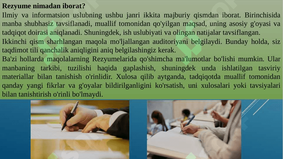 Ilmiy maqolaga rezume yozish. 5